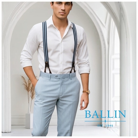 Ballin Men’s ‘Mansfield’ Relaxed-Fit Seersucker Summer Pants. Blue, White. 35” - Picture 2 of 9
